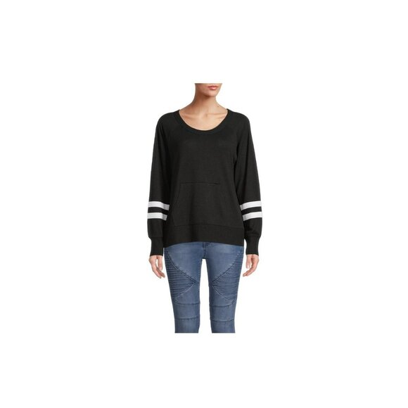 No Boundaries Juniors’ Elegant Black/White Soft Open Back Pullover Size Large - Picture 3 of 5